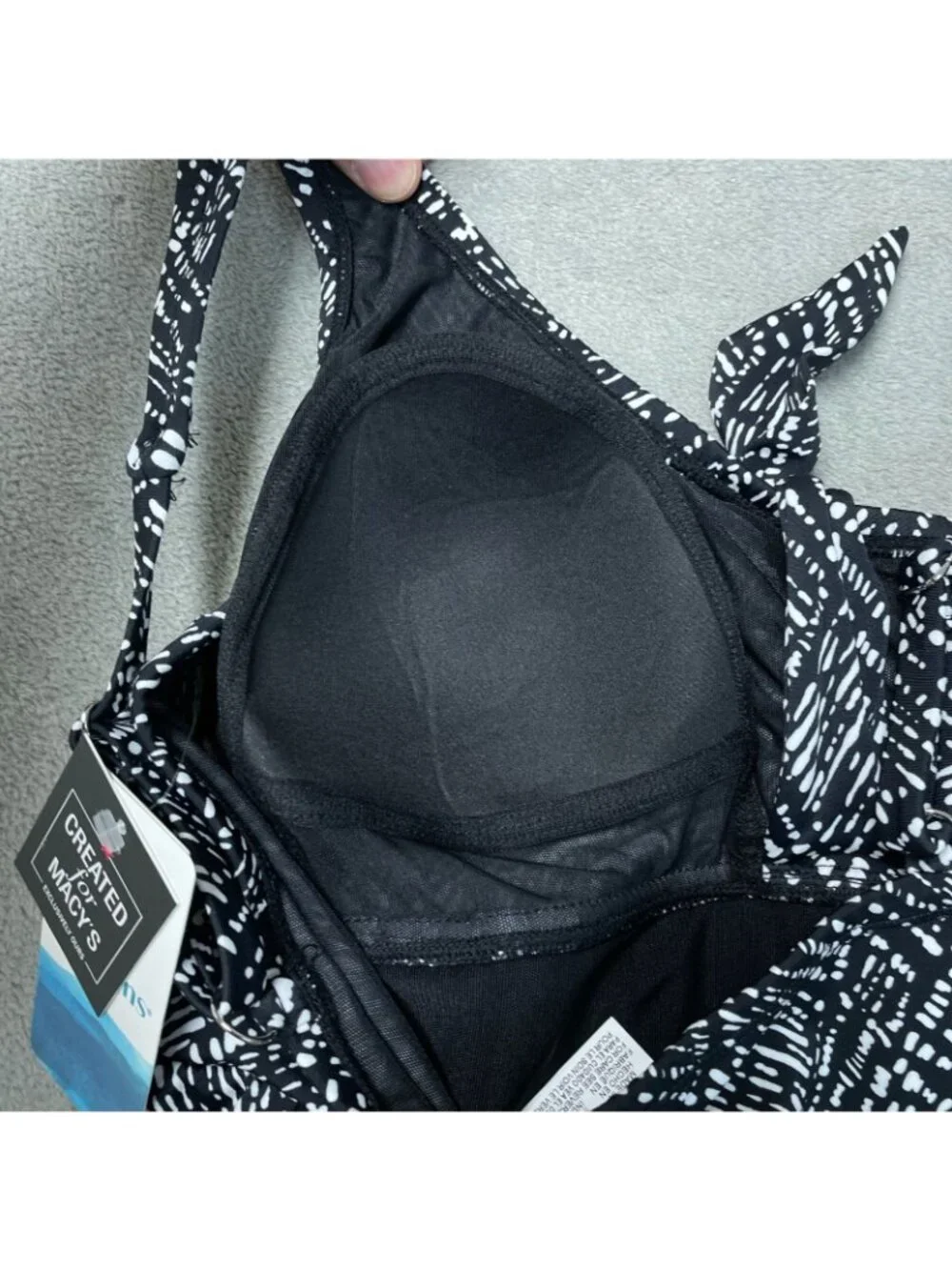 Swim Solutions Women's 14 Swim Dress Black & White e1375 - Picture 7 of 9